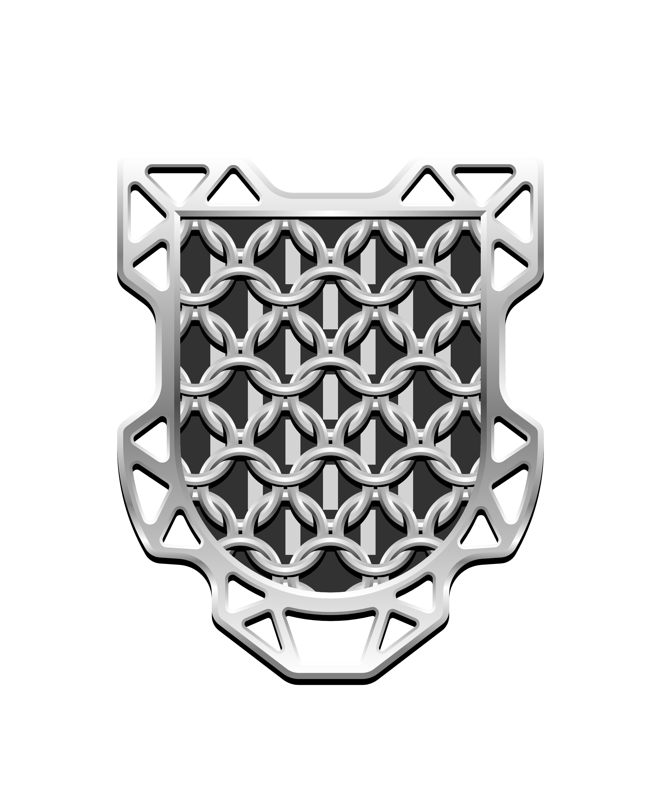 Secured Chain Maille on Onyx and Gray Biletty